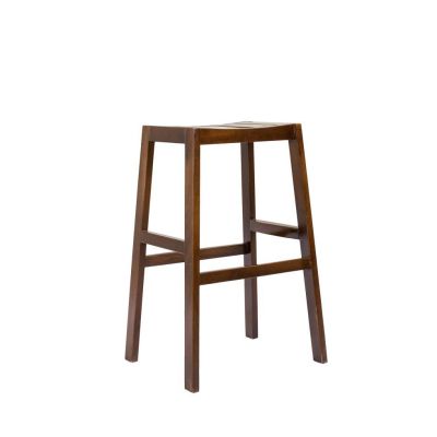 Image of Fruitwood Saddle Wood Barstool